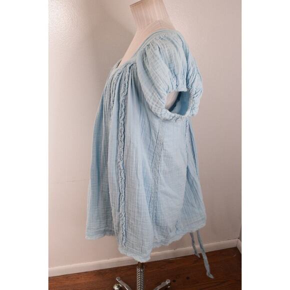 Free People Revolve Angele Minidress Small Light Blue Flowy Fairy Gauzy Tie - Picture 2 of 5